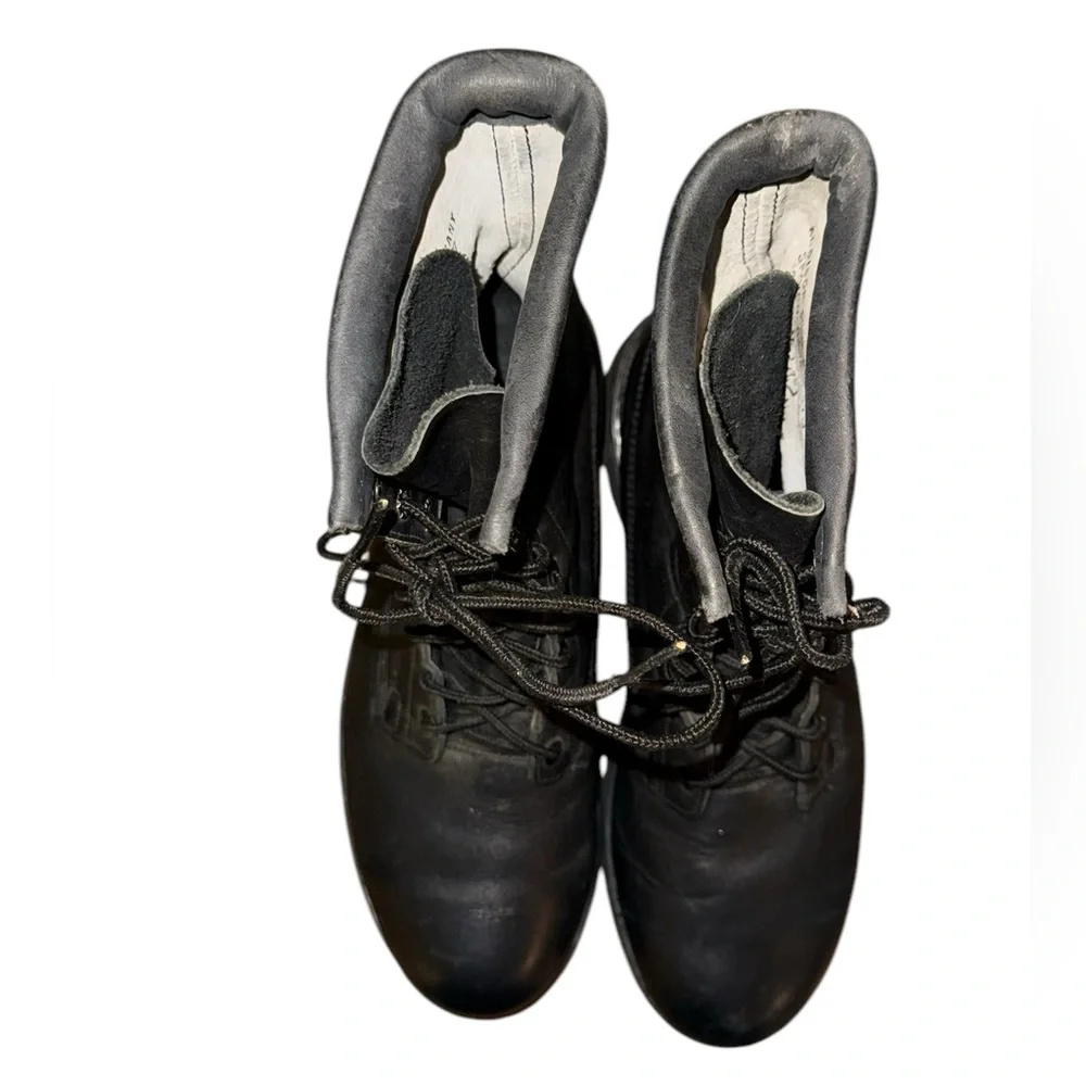 Addison Shoe Company Vintage Black Leather Steel Toe Boots Men’s 8.5 Women’s 10
